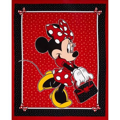 minnie mouse fabric panel|minnie mouse cotton quilt fabric.